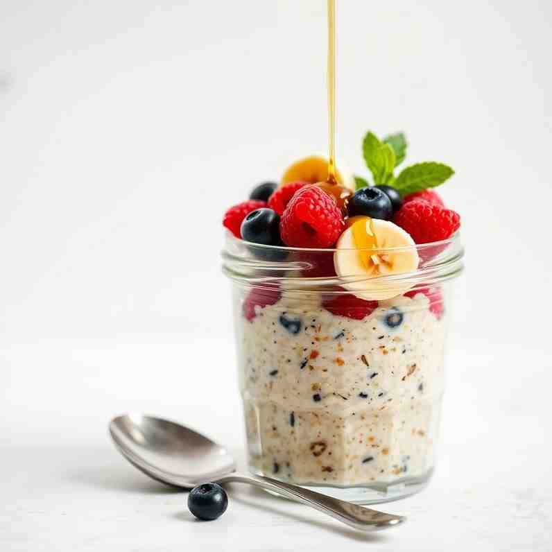 Healthy Bircher Muesli Overnight Oats - Best Cold Oatmeal Recipe